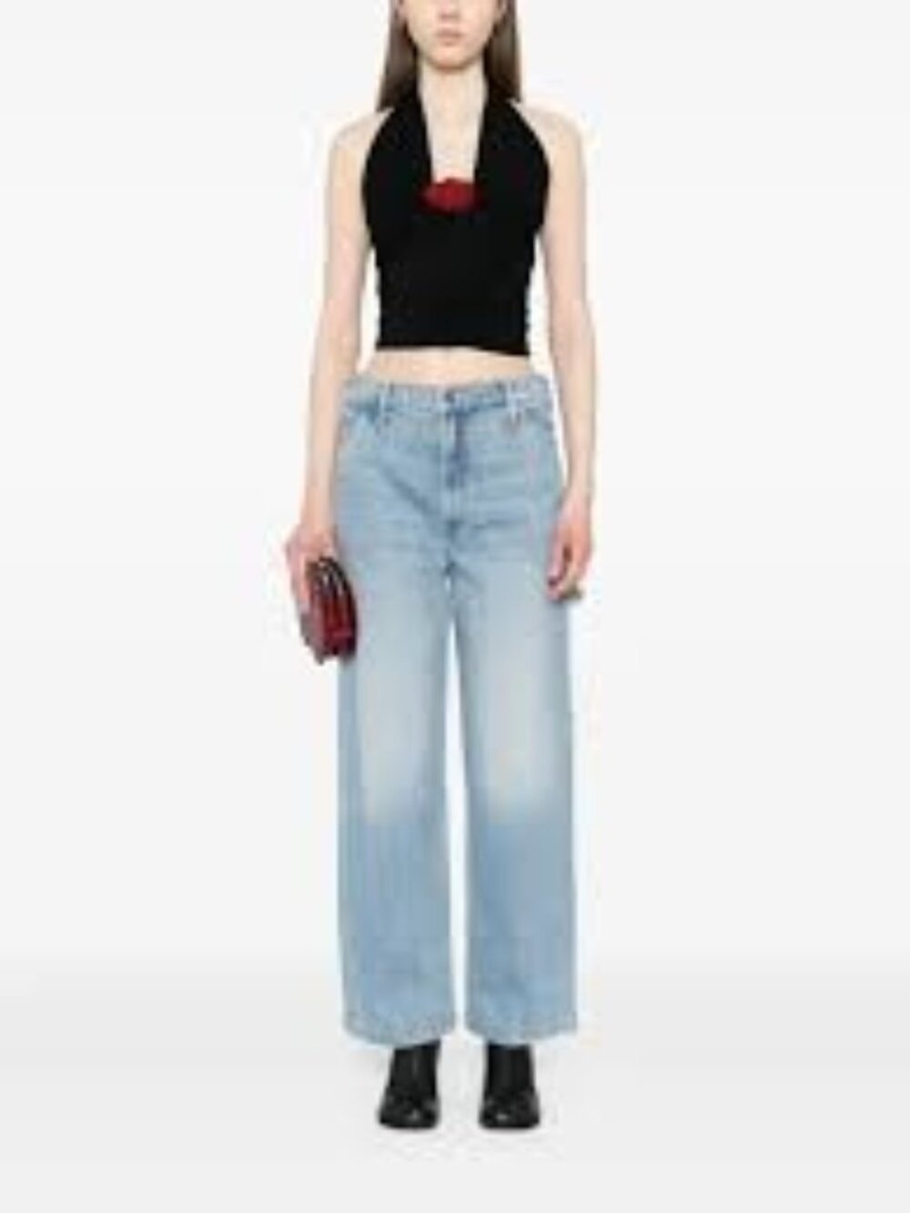 MOTHER The Stud Finder Flood Wide Leg High Rise Jeans Size 27